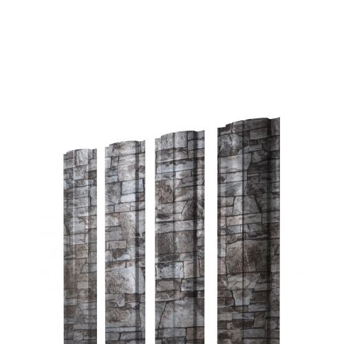 Штакетник Полукруглый Slim Grand Line 0,45 Colority Print Fine Stone