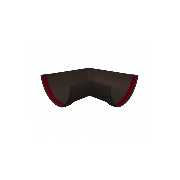 Угол ПВХ для водосточного желоба 90˚ универсальный Grand Line (Гранд Лайн) Коричневый