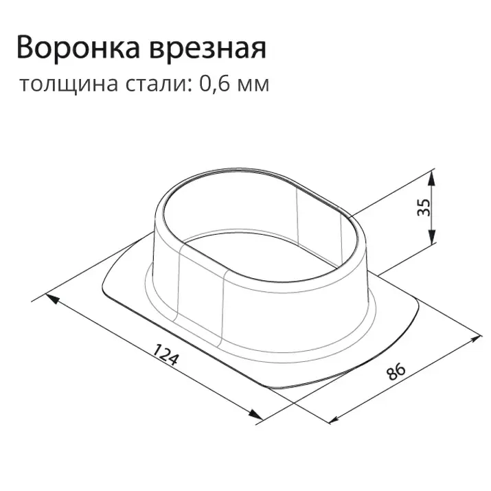 Воронка врезная Grand Line Vortex Matt (127мм) RAL 8017