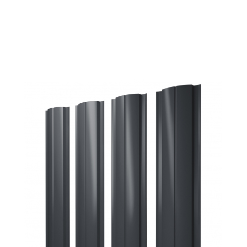 Штакетник Полукруглый Slim Grand Line 0,5 Satin Мatt RAL 7024