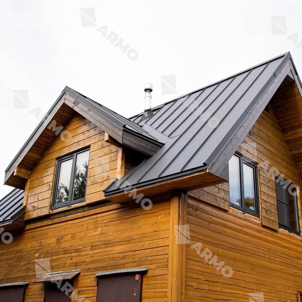 Самозащелкивающийся фальц ARMO 0,5 мм Rooftop Бархат Zn275 RAL9005
