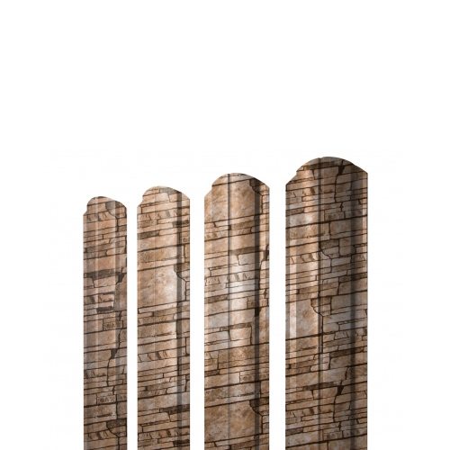 Штакетник Полукруглый Slim Фигурный Grand Line 0,45 Colority Print Sand Stone