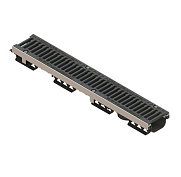 Standart Park Лоток водоотводный пластиковый с решеткой щелевой чугунной (кл. C) PolyMax  Drive 1000х160х96 мм