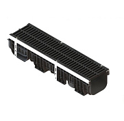 Standart Park Лоток водоотводный пластиковый с решеткой щелевой чугунной (кл. C) PolyMax Drive 1000х260х216 мм
