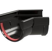 Угол желоба 135° Grand Line Дизайн 135/90 ПВХ черный (RAL 9005)