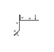 Планка торцевая 13x20x70x25x80х2000мм RAL 3009 кирпично-красный