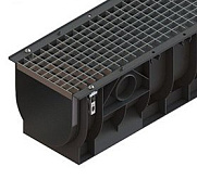 Standart Park Лоток водоотводный пластиковый с решеткой ячеистой стальной PolyMax Basic 1000х385х348 мм