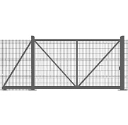 Ворота откатные влево Grand Line Profi 2,03x6 RAL 7016 (серый)